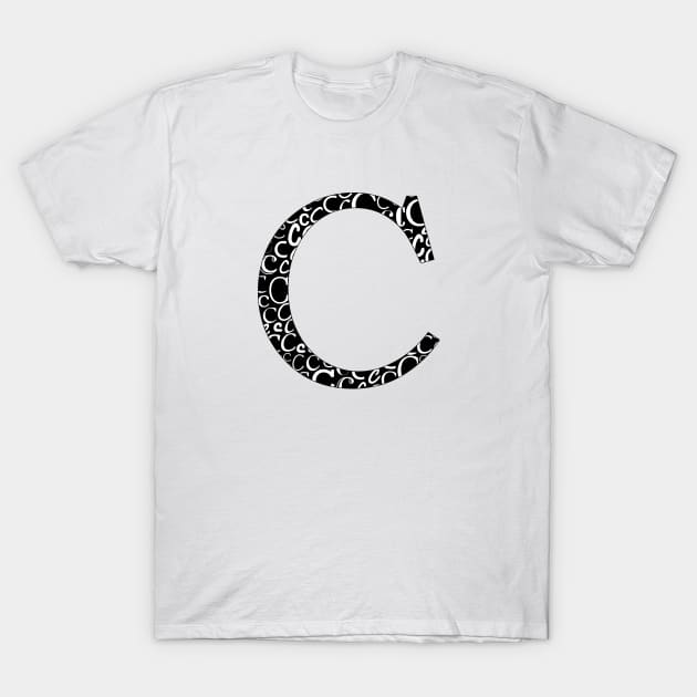 C Filled - Typography T-Shirt by gillianembers